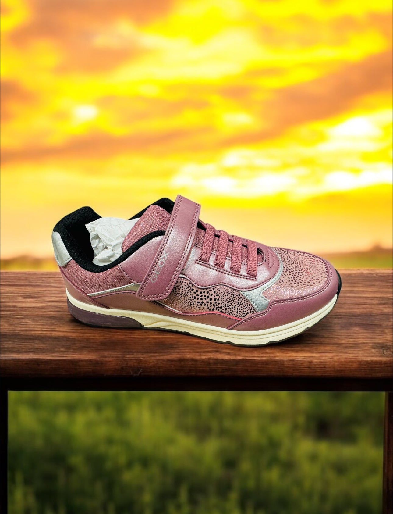 Geox J SPACECLUB G.E - PE.GBK+SY.SU Kinder Sneaker in Rosa / Silber Herstellernummer : J368VE OAJAU C8217 ( Letzte Stück )